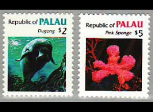 Palau-Inseln: 1984, Freimarkenergänzungswerte Meerestiere 2 und 5 $