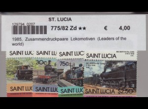 St. Lucia: 1985, Zusammendruckpaare Lokomotiven (Leaders of the world)