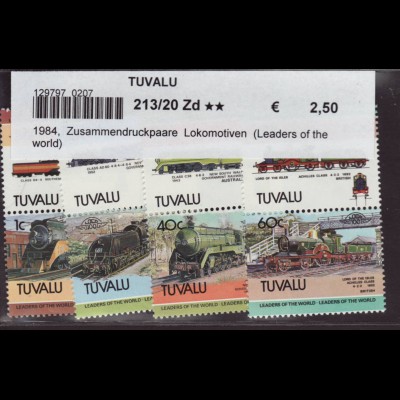 Tuvalu: 1984, Zusammendruckpaare Lokomotiven (Leaders of the world)