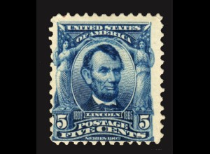USA: 1902, Abraham Lincoln 5 C. (ohne Gummi)