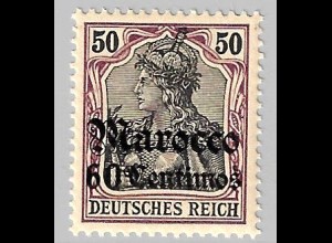 Deutsche Post in Marokko: 1905, Germania 60 Cts. auf 50 Pfg. (postfrisch)