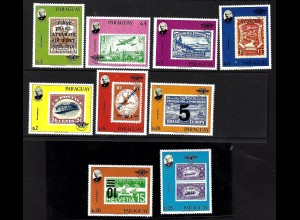 Paraguay: 1979, Rowland Hill (Motiv Briefmarke auf Briefmarke mit Flugpostmarken)