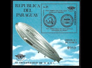 Paraguay: 1979, Blockausgabe Geschichte der Luftfahrt (Zeppelin)