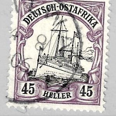 DOA: 1905, Kaiserjacht ohne WZ 45 Heller (farbgepr. Steuer BPP)