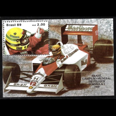 Brasilien: 1989, Blockausgabe Formel 1 (Ayrton Senna)