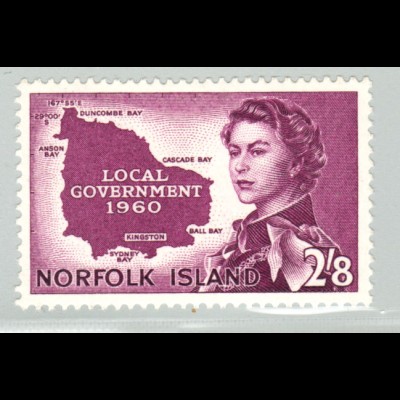 Norfolk-Inseln: 1960, Bildung der lokalen Regierung (Falz)