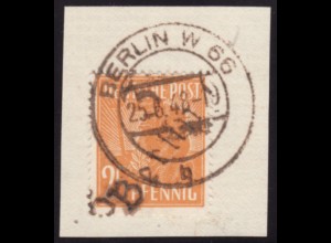 1948, Bezirk 3, 25 Pfg. "Berlin 66" (zentr. sauber gest. Briefstück)
