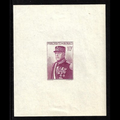 Monaco: 1938, Blockausgabe zum Nationalfeiertag (mit Fehlern, die Einzelmarke ist postfrisch