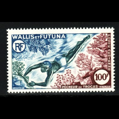 Wallis- und Futuna-Inseln: 1962, Meeresschnecken (nur Höchstwert Taucher)
