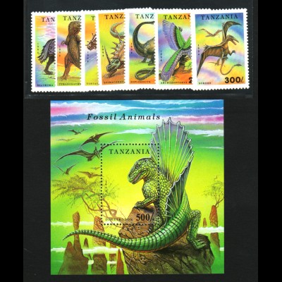 Tansania: 1994, Dinosaurier (Satz und Blockausgabe)