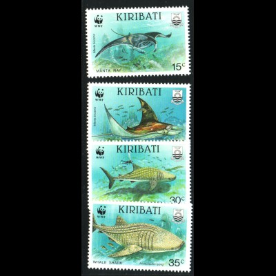 Kiribati: 1991, Riesenmanta und Walhai (WWF-Ausgabe)