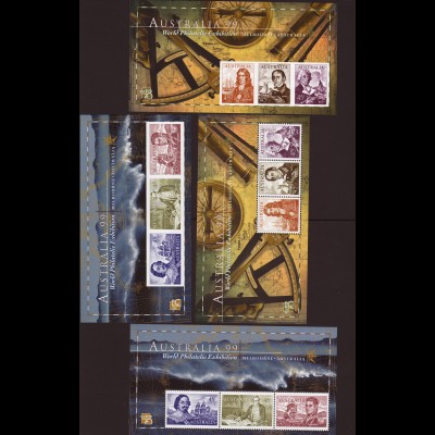 Australien: 1999, Blocksatz Briefmarkenausstellung Melbourne Seefahrer
