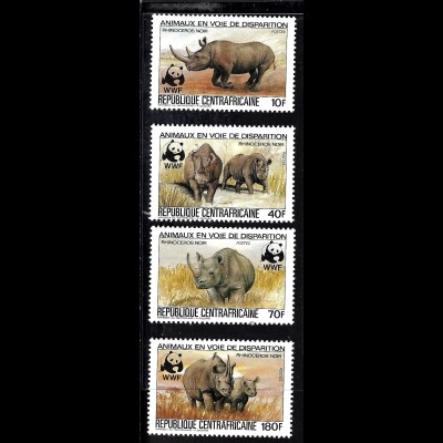 Zentralafrikanische Republik: 1983, Spitzmaulnashorn (WWF-Ausgabe)