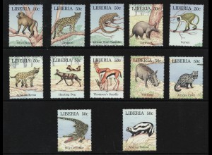 Liberia: 1997, Einheimische Tiere (Einzelmarken)