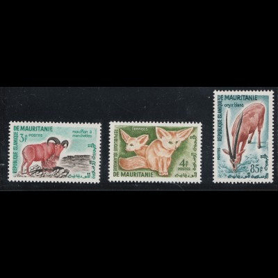 Mauretanien: 1960, Freimarken Einheimische Motive (alle Marken mit Motiv Tiere aus Satz 163/76)