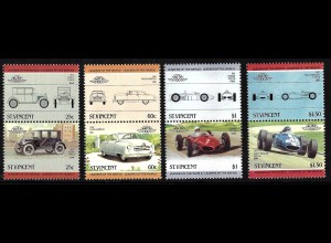 St. Vicnent: 1985, Zusammendruckpaare Automobile