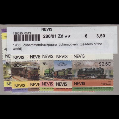 Nevis: 1985, Zusammendruckpaare Lokomotiven (Leaders of the world)