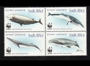 Südwestafrika: 1998, Wale (Viererblock, WWF-Ausgabe)