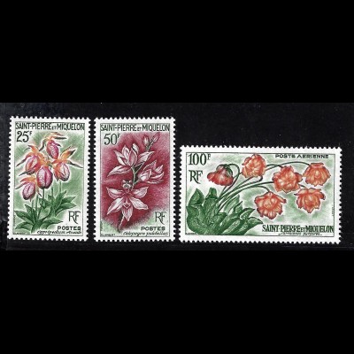 St. Pierre und Miquelon: 1962, Freimarken Blumen