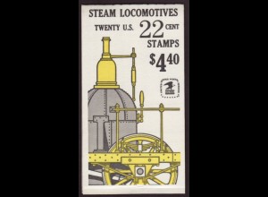 USA: 1987, Markenheftchen Lokomotiven (Kat.-Nr. 1953/57)