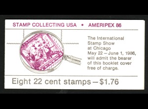 USA: 1986, Markenheftchen Briefmarkensammeln (Kat.-Nr. 1783/86)
