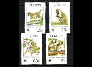 St. Kitts: 1986, Meerkatzen (WWF-Ausgabe)