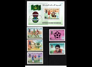 Mauretanien: 1977, Fußball-WM Argentinien (Spielszenen, Satz und Blockausgabe)