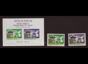 Südkorea: 1966, Fremdenverkehr (Satz und Blockausgabe)