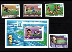 Zentralafrikanische Republik: 1977, Fußball-WM Argentinien (Spielszenen, Satz und Blockausgabe)