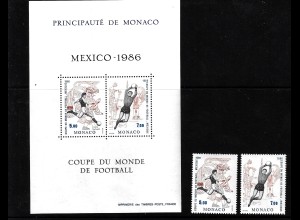 Monaco: 1986, Fußball-WM Mexiko (Block und Blockeinzelmarken)