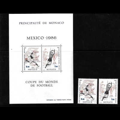 Monaco: 1986, Fußball-WM Mexiko (Block und Blockeinzelmarken)