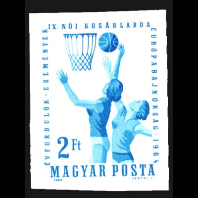 Ungarn: 1964, Damenbasketball-EM (ungezähnt)