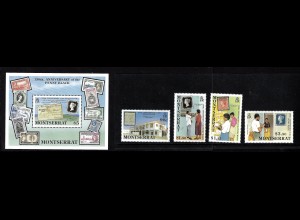 Monserrat: 1990, 150 Jahre Briefmarken (Satz und Blockausgabe, Motiv Marke auf Marke)