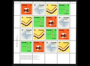 Kanada: 1972, Kleinbogen Erdkundliche Kongresse (enthält 4 Viererblöcke)
