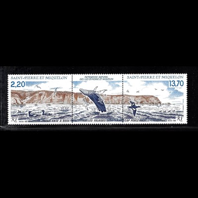 St.Pierre und Miquelon: 1988, Zdr.-Streifen Naturschutz (Vögel und Wal)