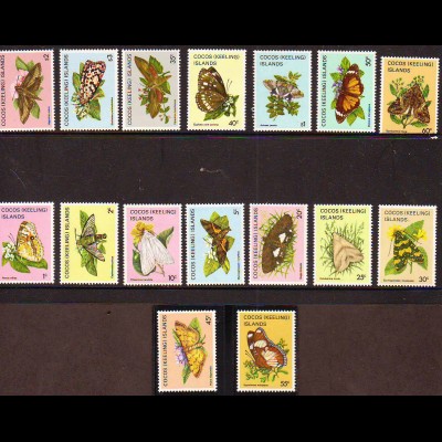 Kokos-Inseln: 1982/83, Freimarken Schmetterlinge