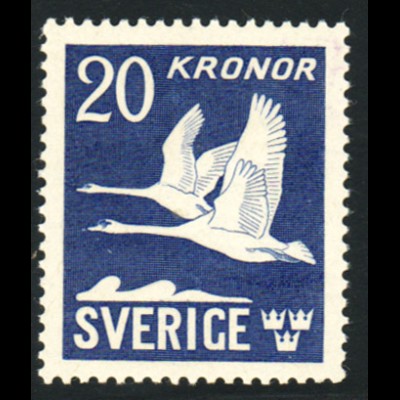 Schweden: 1942, Freimarke Schwäne (allseitig gezähnt, Falz)