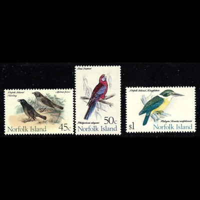 Norfolk-Insel: 1970/71, Freimarken Vögel (nur Höchstwerte 45 C. - 1 $)
