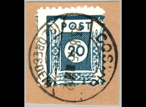 Ost-Sachsen: Ziffern 20 Pfg. Postmeistertrennung Coswig L 10 
