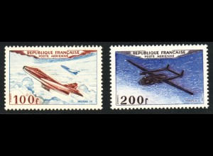 Frankreich: 1954, Flugzeuge 100 und 200 Fr. (Einzelwerte)