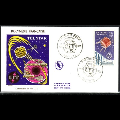 Französisch-Polynesien: 1965, Fernmeldeunion UIT (Satellit Syncom auf Schmuckersttagsbrief)