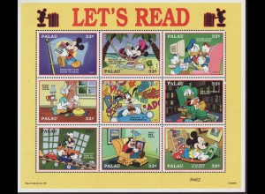 Palau-Inseln: 1997, Kleinbogen Walt-Disney-Figuren: Kampagne für das Lesen