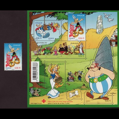 Frankreich: 2010, Asterix (Blockausgabe und Einzelmarke)