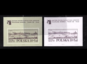 Polen: 1973, Blockpaar Briefmarkenausstellung POLSKA