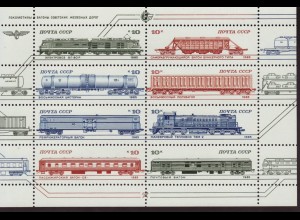 Sowjetunion: 1985, Kleinbogen Eisenbahn