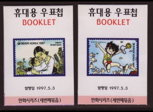 Südkorea: 1997, Markenheftchenpaar Comics (mit je 10 Marken)