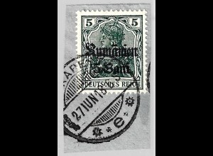 Dt. Post in Rumänien: 1918, Germania-Überdruck 5 B. auf 5 Pfg. gepr. BPP