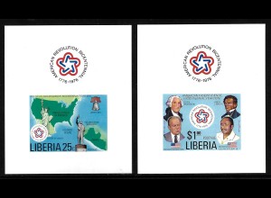 Liberia: 1976, 200 Jahre Amerika (2 ungezähnte Luxusblockausgaben)