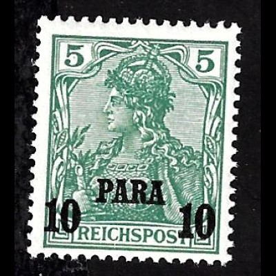 Dt. Post in der Türkei: 1902, Reichspost fetter Aufdruck 10 Para auf 5 Pfg. 