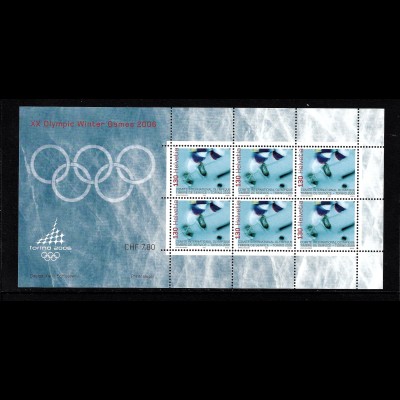 Schweizer Ämter, Olypisches Komitee IOC) 2006, Kleinbogen Winterolympiade Turin